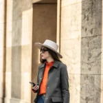 woman wearing handcrafted hat