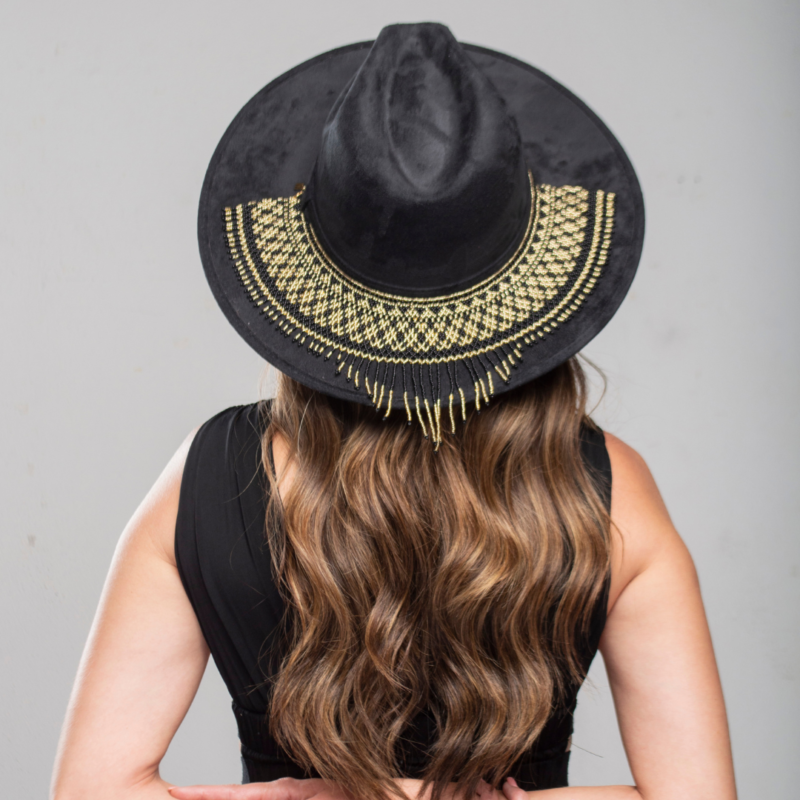 girl wearing a handmade hat