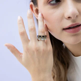 girl wearing Miyuki Japanese Beads Ring