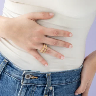 Girl wearing Miyuki Japanese Beads Ring