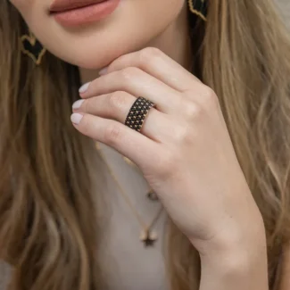 girl wearing a Miyuki Japanese Beads Ring