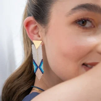 women wearing Japanese Miyuki Beads Earrings