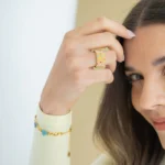 Gold & Rainbow Japanese Beads Ring