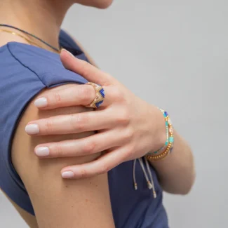 Prsten z japonských korálků Chevron Miyuki (Copy)